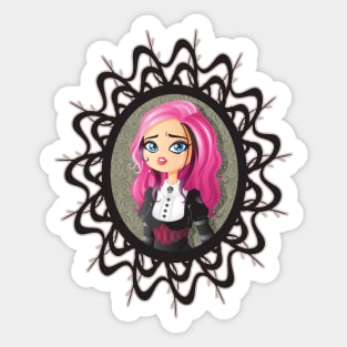 Gothic doll crying Sticker